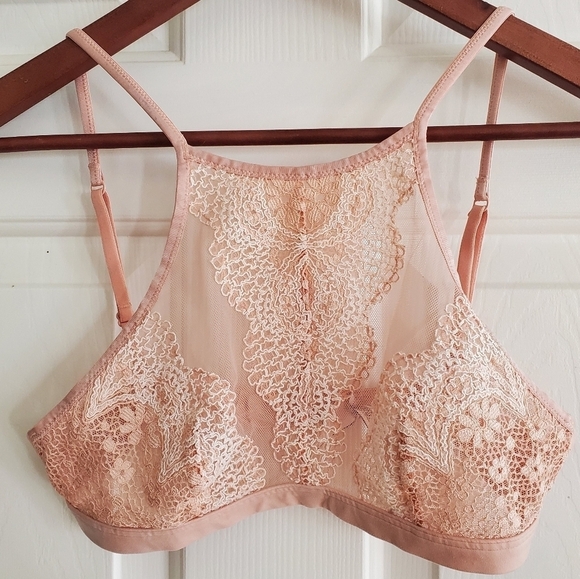 Victoria Secret Lace Halter Bralette in Pink size S - Picture 2 of 10